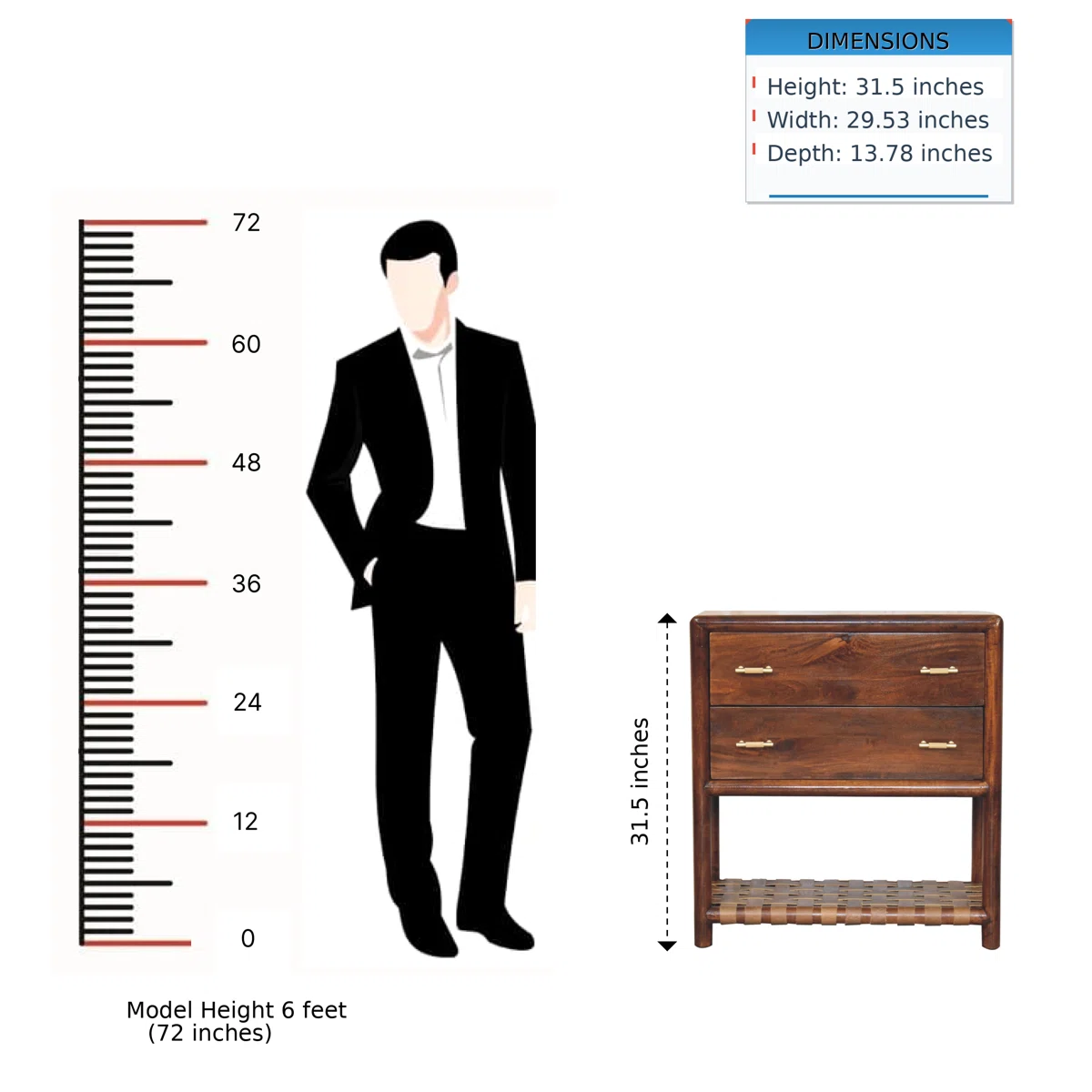 Regency Woven 2-Drawer Nightstand