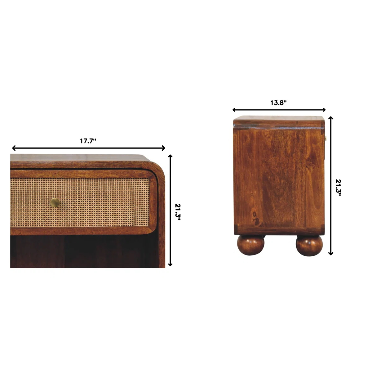 Auxane 17.72'' W Solid Wood Nightstand