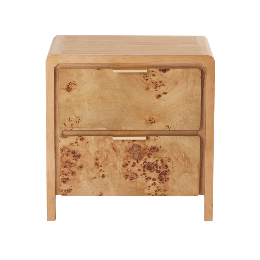 Manish Rustic Farmhouse 2 - Drawer Nightstand with Burl Finish